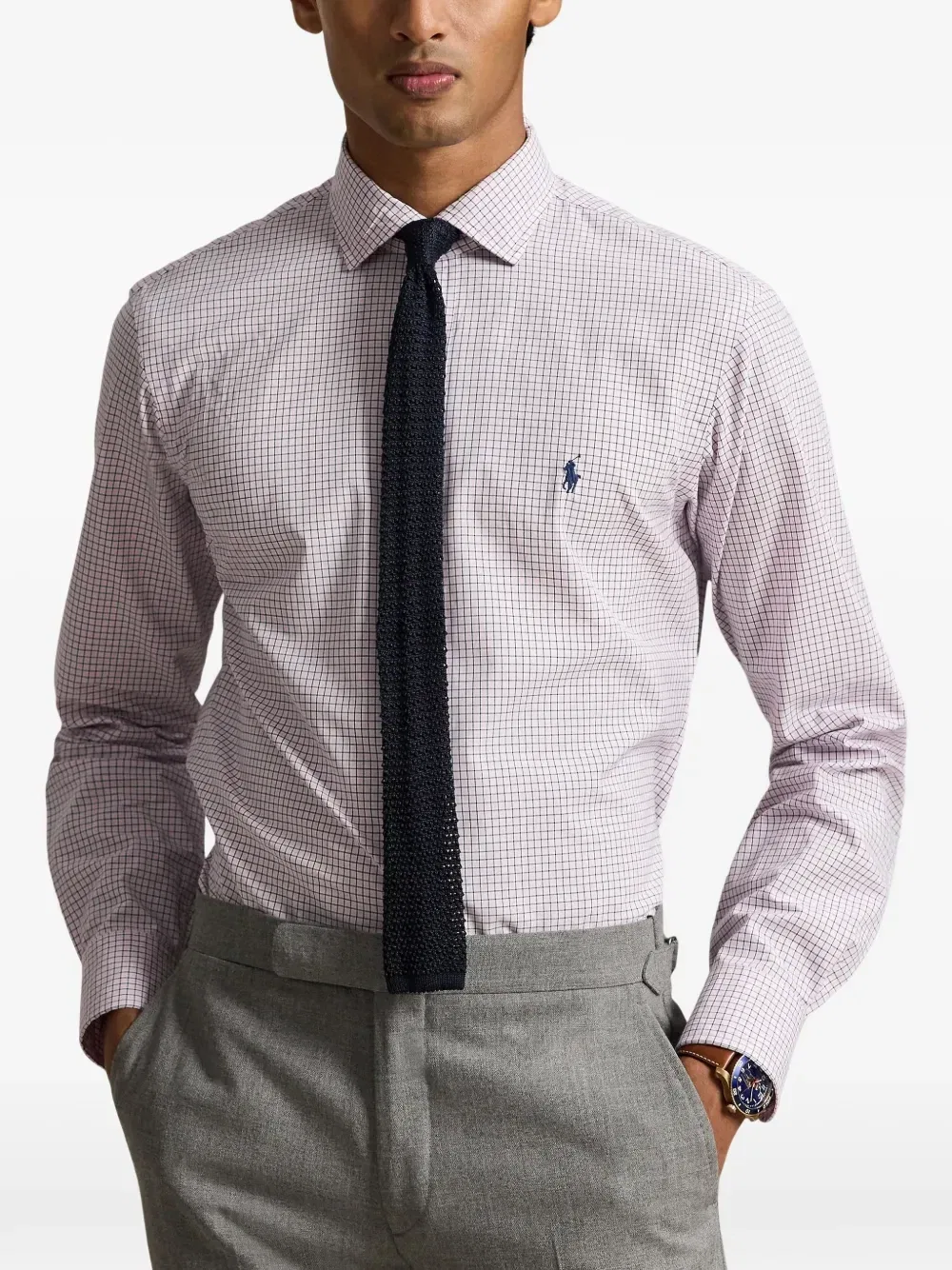 Рубашка из поплина в клетку фасона custom-fit POLO RALPH LAUREN, розовый — фото 3