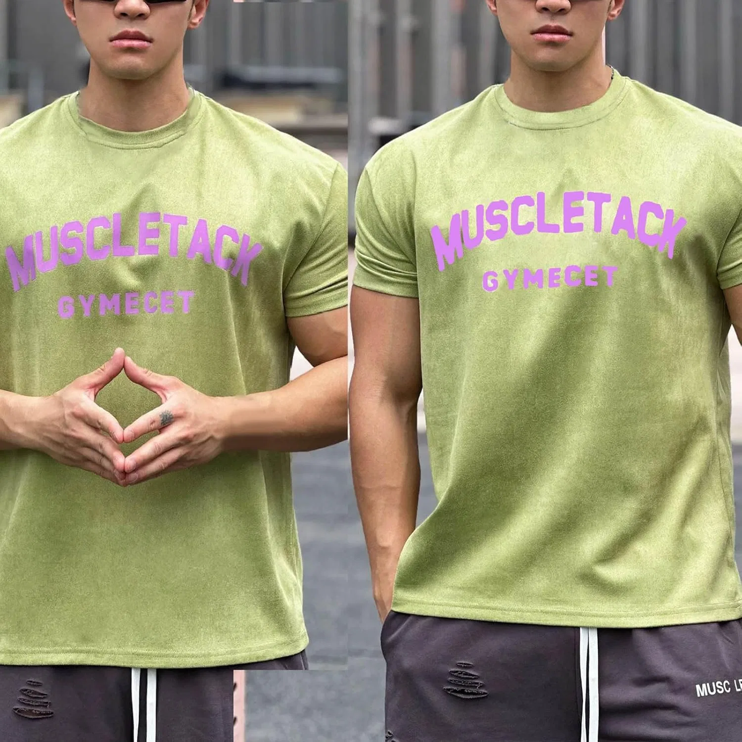Мужская футболка для тренировок с принтом, Short Sleeve, Green — фото 4