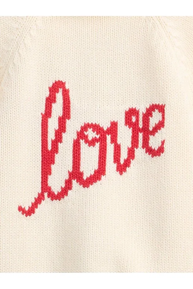 Детский кардиган с принтом Baby Cream Love Shawl Cardigan Gap, Cream — фото 2