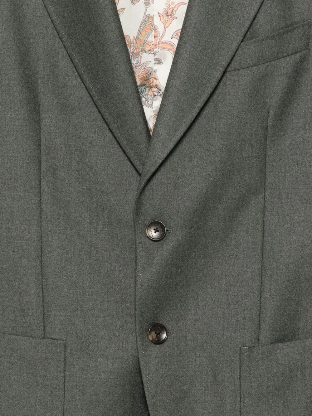 Однобортный костюм с заостренными лацканами ETRO, серый — фото 3