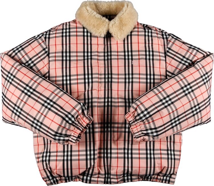 

Пуховик Supreme x Burberry Shearling Collar Down Puffer Jacket 'Pink', розовый