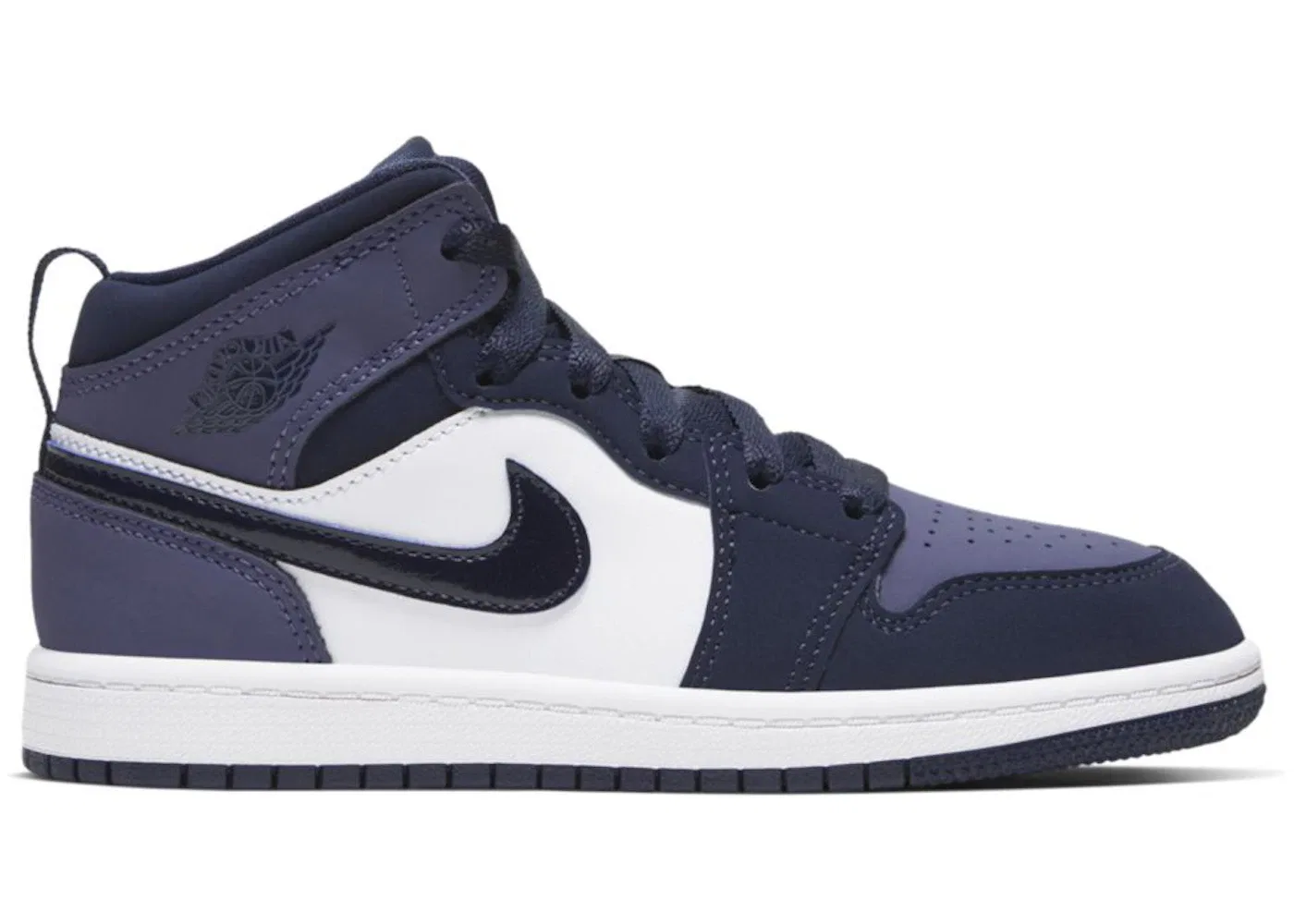 Детские кроссовки с высоким берцем Jordan 1 Mid Obsidian Sanded Purple Jordan, Obsidian/Sanded Purple/White