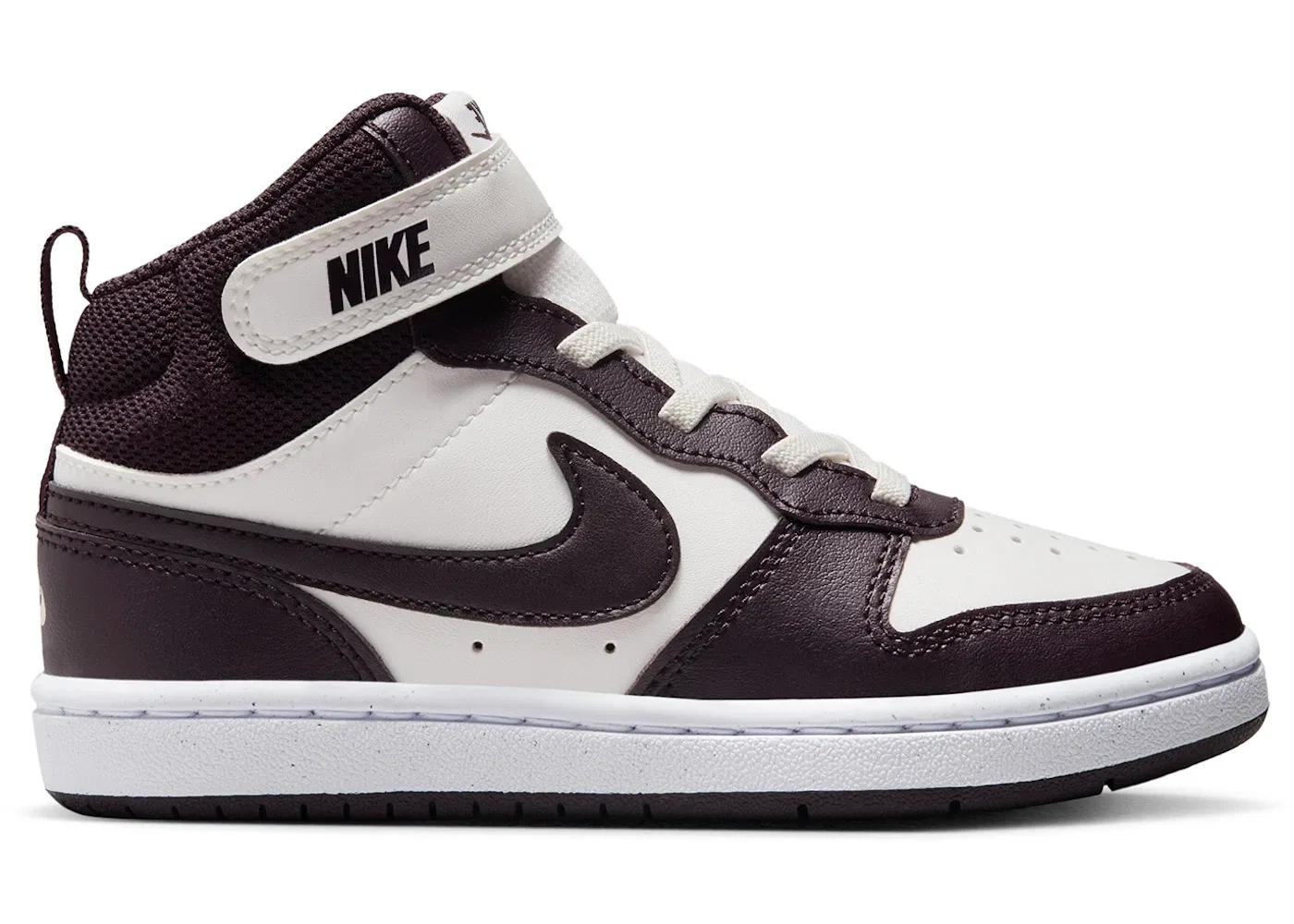 Детские кроссовки с закрытой пяткой Nike Court Borough Mid 2, Sail/White/Burgundy Ash