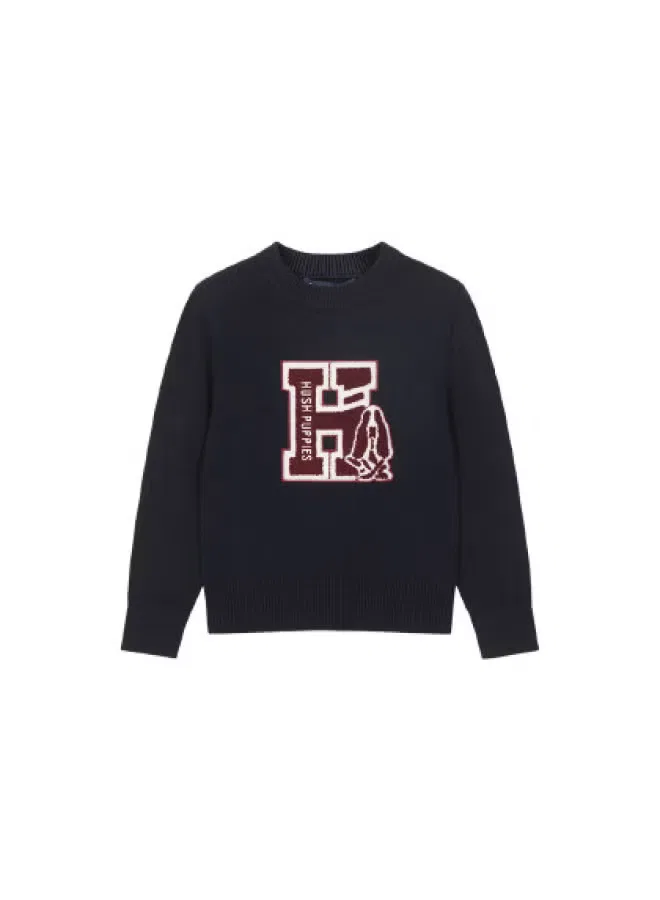 Пуловер детский в нейтральном стиле с новогодним принтом Hush Puppies