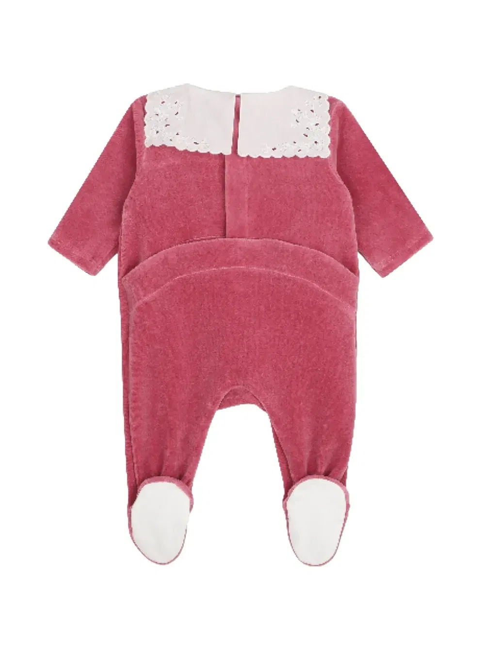 Бархатная пижама с английской вышивкой Chloe Kids, розовый — фото 2