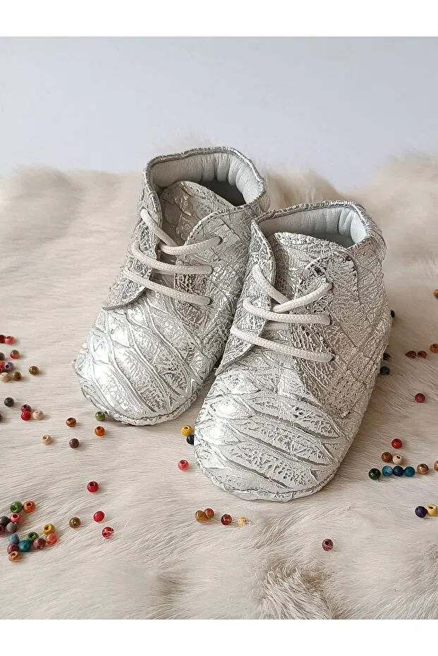 Детские пинетки для новорожденных с принтом Hodore, Patterned Silver