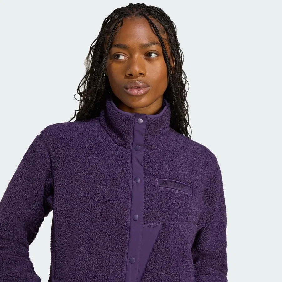 Свитшот с высоким ворсом Terrex Xploric High Pile Fleece Pullover adidas, Фиолетовый — фото 4