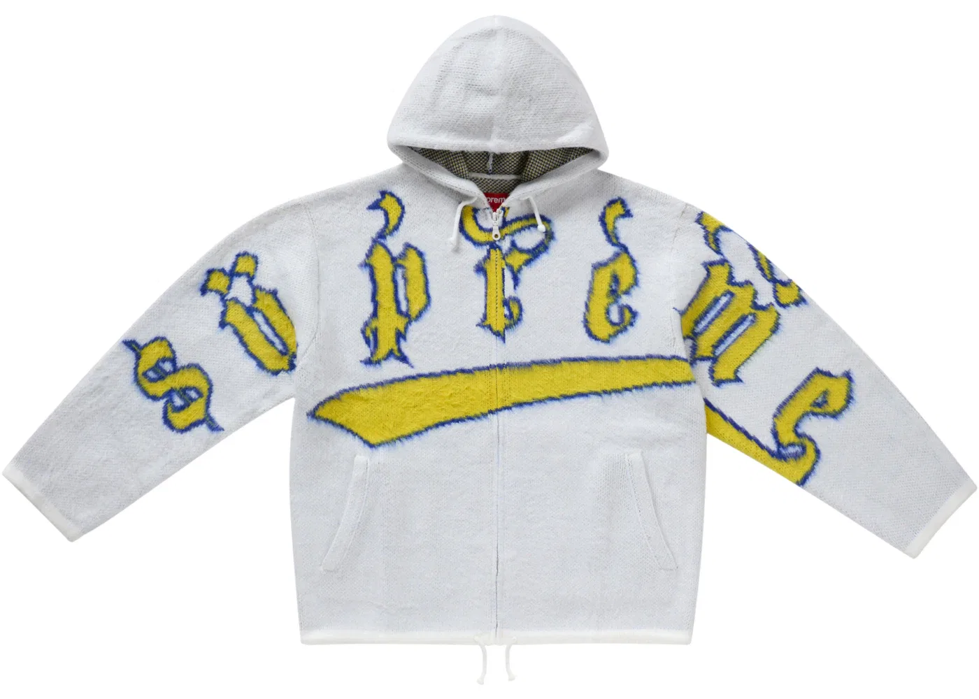 Мужской свитер на молнии с капюшоном Sweater Supreme, White