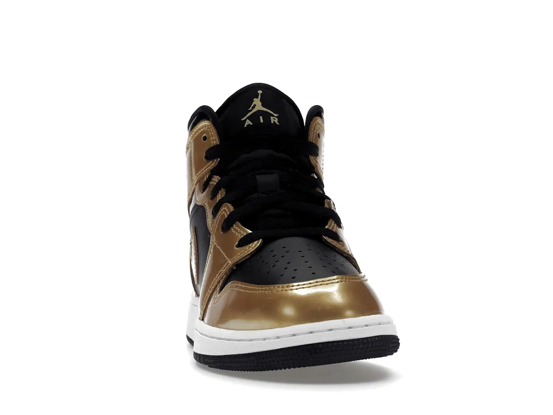 Детские кроссовки Lifestyle с принтом Jordan 1 Mid SE Jordan, Black/Metallic Gold/White — фото 2