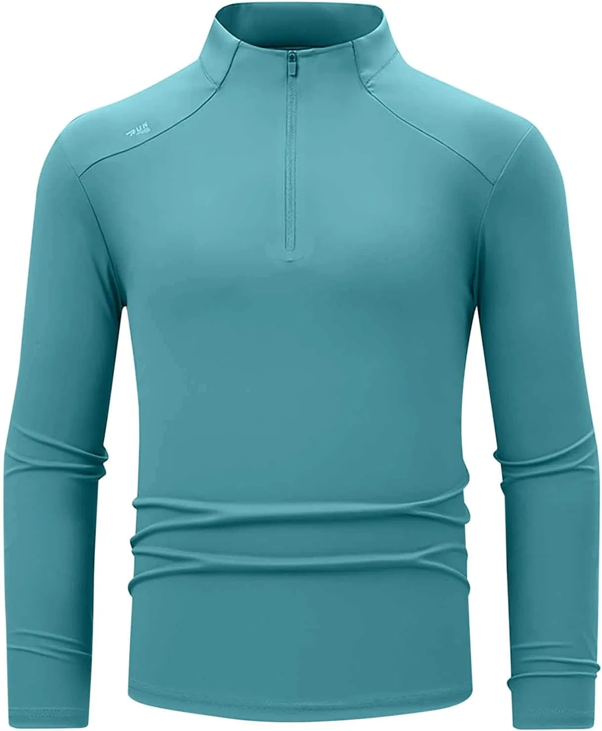 Мужская компрессионная футболка с четверть-застежкой Quick Dry Athletic, Blue