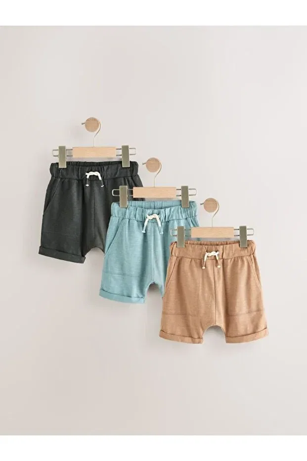 Детские шорты для мальчиков с эластичным поясом комплект 3 шт Next Baby, Multicolor