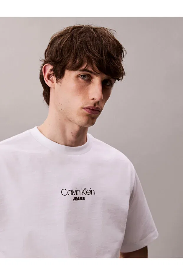 Мужская футболка с принтом Calvin Klein, White — фото 3