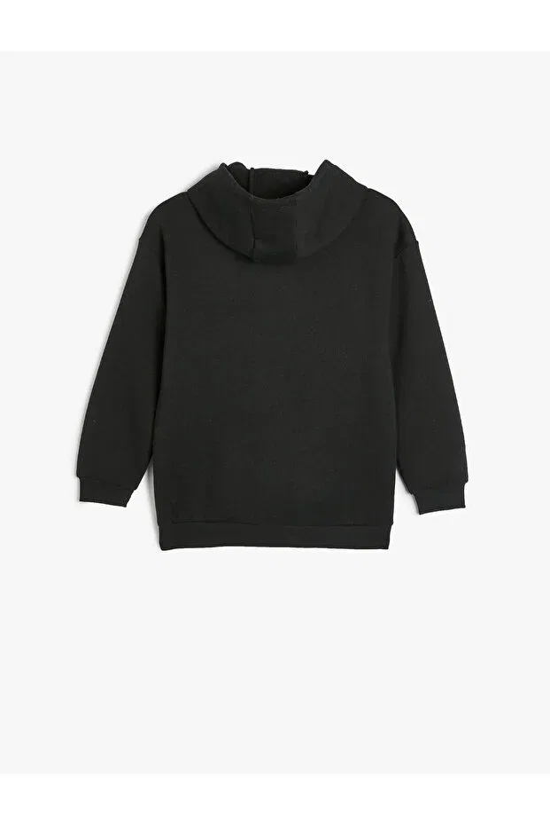 Детское худи для мальчиков с принтом Batman Hooded Sweatshirt Licensed Long Sleeve Ribbon Koton, Black — фото 2
