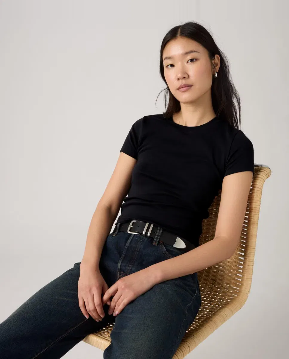 Женская футболка с коротким рукавом, Crop, Levi's, черный — фото 4