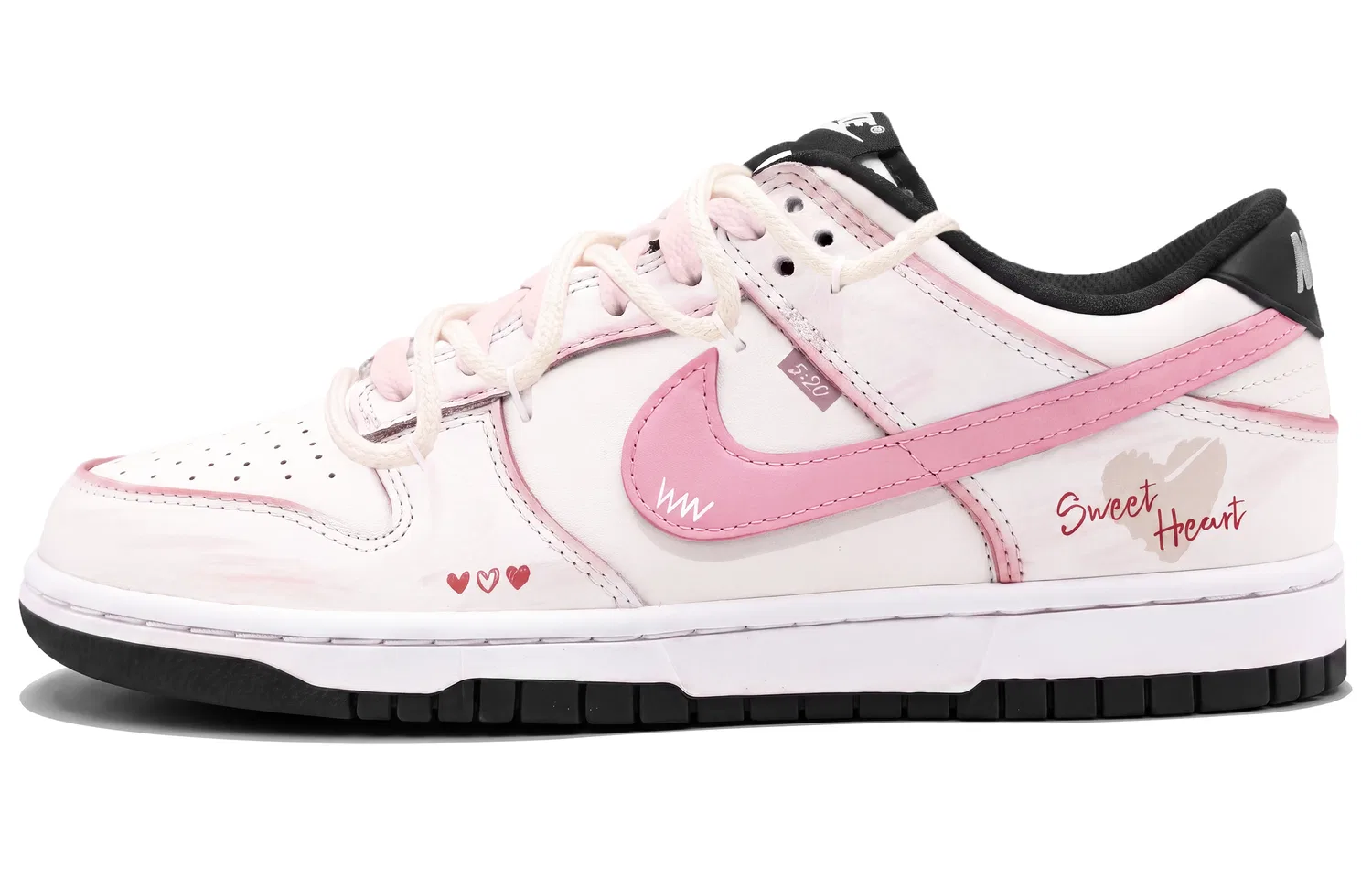 Детские кроссовки для мальчиков и девочек низкие кеды с принтом Nike Dunk, Pink White — фото 3