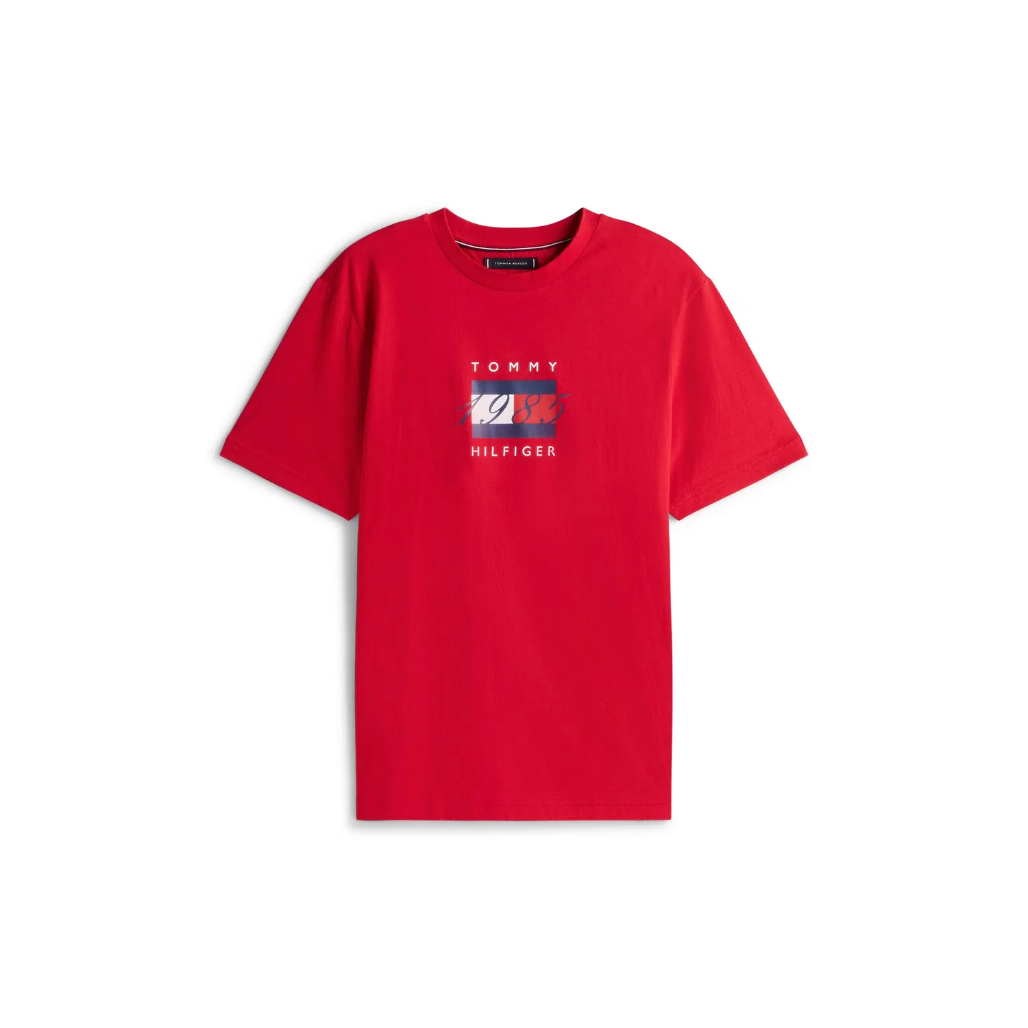 Мужская хлопковая футболка с круглым вырезом Linear Flag Graphic Tommy Hilfiger, Medium Red — фото 4