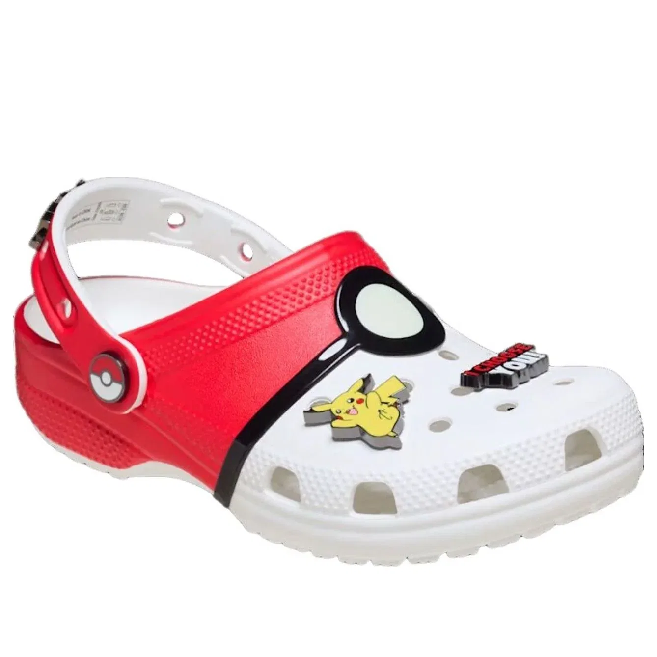 Детские сандалии с резиновым верхом Pokemon Classic Clog 'Poke Ball' Crocs, белый — фото 3