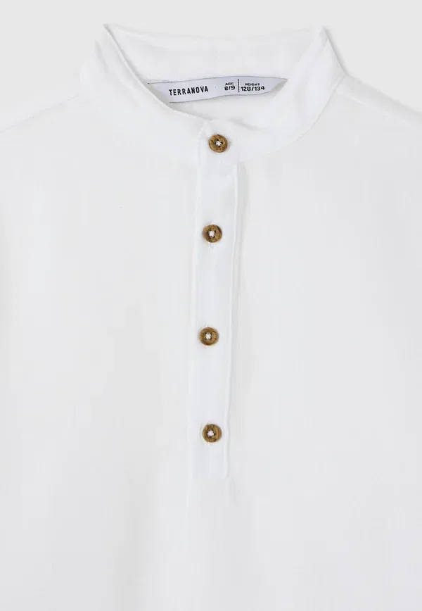 Футболка поло из полиэстера Camicia mc tinta unita, Terranova, Bianco Ottico, белый — фото 2