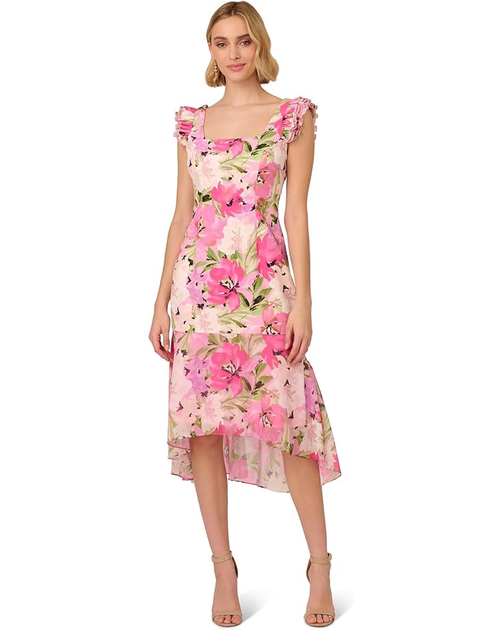 

Платье Adrianna Papell Printed Midi Dress, цвет Pink Multi