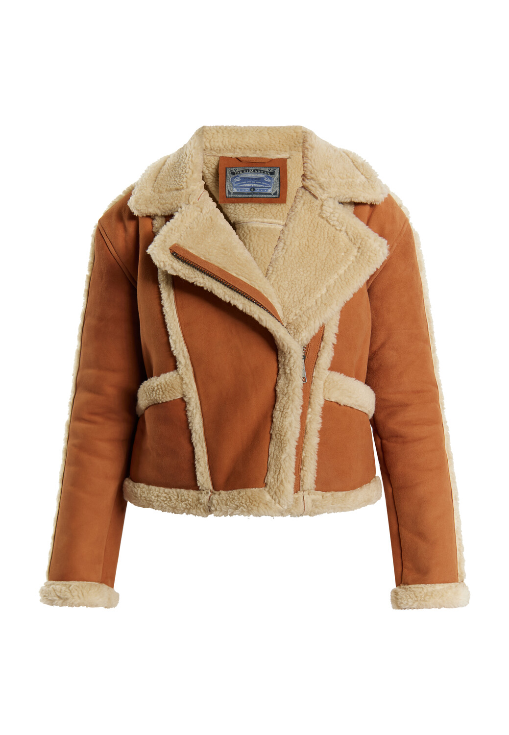 

Кожаная куртка DreiMaster Bikerjacke Aus Leder, коньячный
