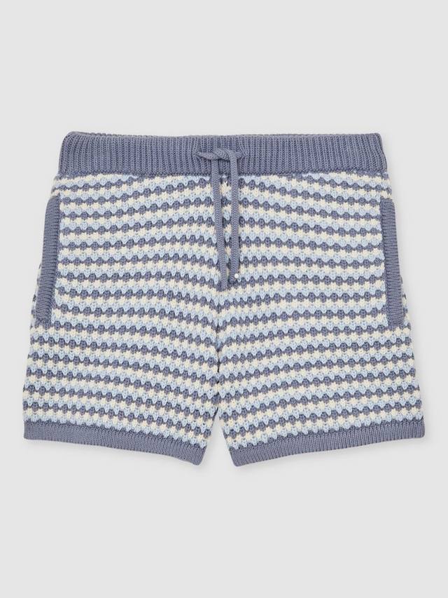 Детские шорты Peter в полоску с вязаным узором Reiss, Blue/White — фото 3