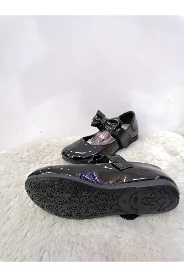 Детские балетки для девочек с ортопедической стелькой Özgür Kids, Black — фото 3