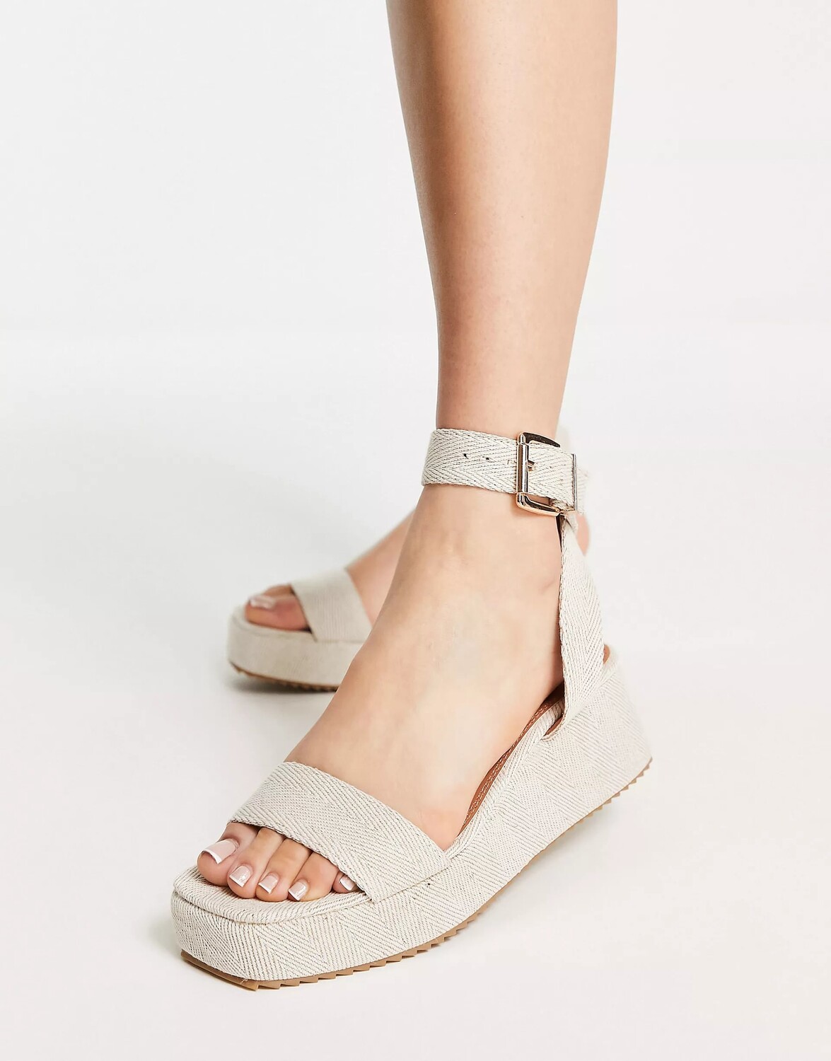 

Сандалии на платформе Asos Design Tati, белый