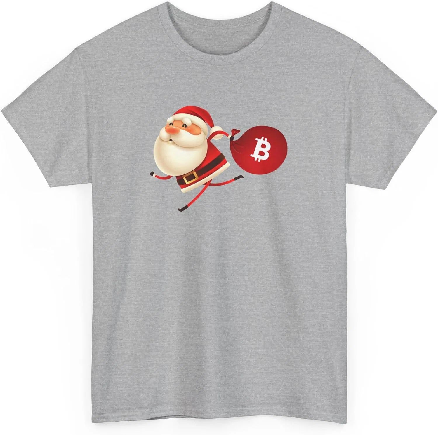 Женская футболка с принтом Santa Bitcoin Gildan, Sport Grey