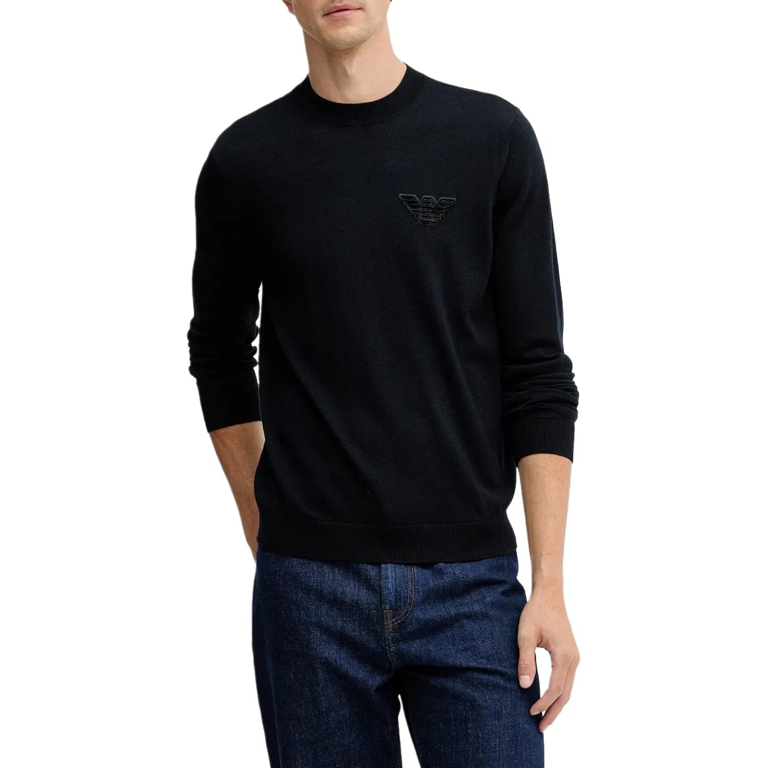 Мужской свитер с круглым вырезом Emporio Armani, Dark Blue — фото 4