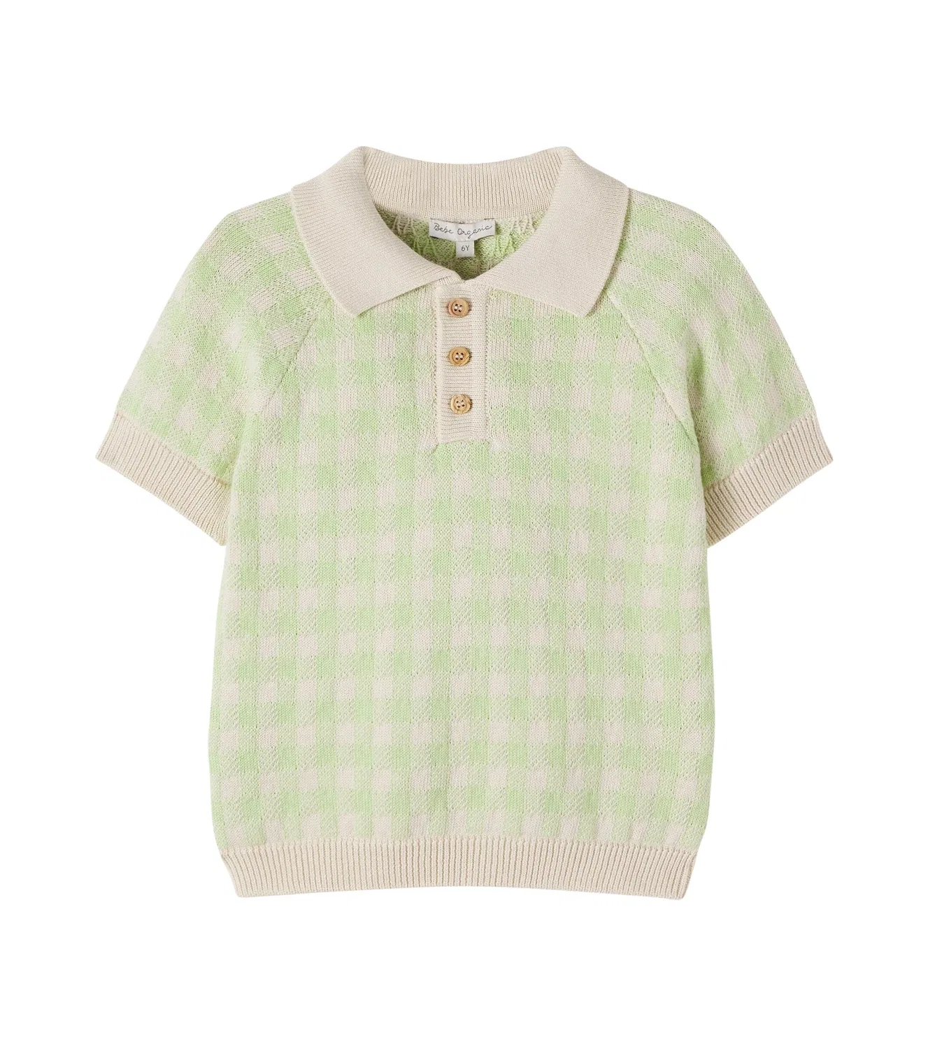 Свитер-поло с воротником-поло June Bebe Organic, зеленый