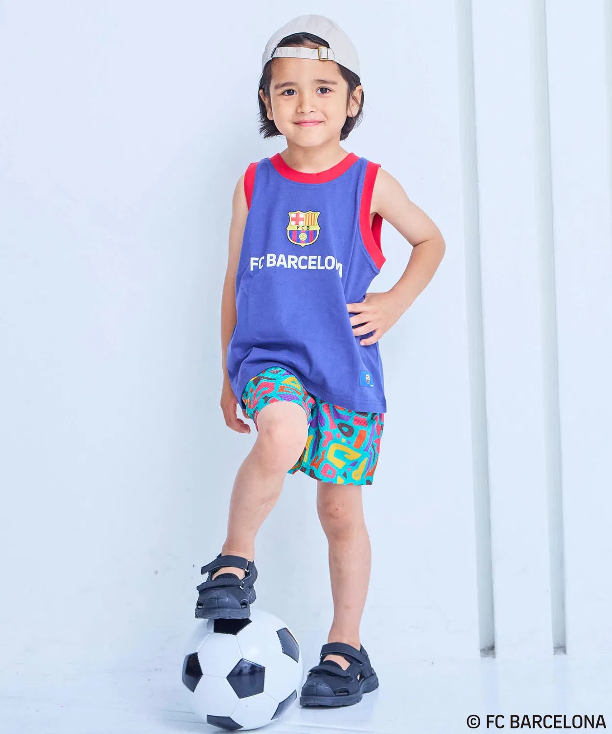 Детская майка без рукавов с принтом FC Barcelona Game Tank Top MARKEY'S, Navy