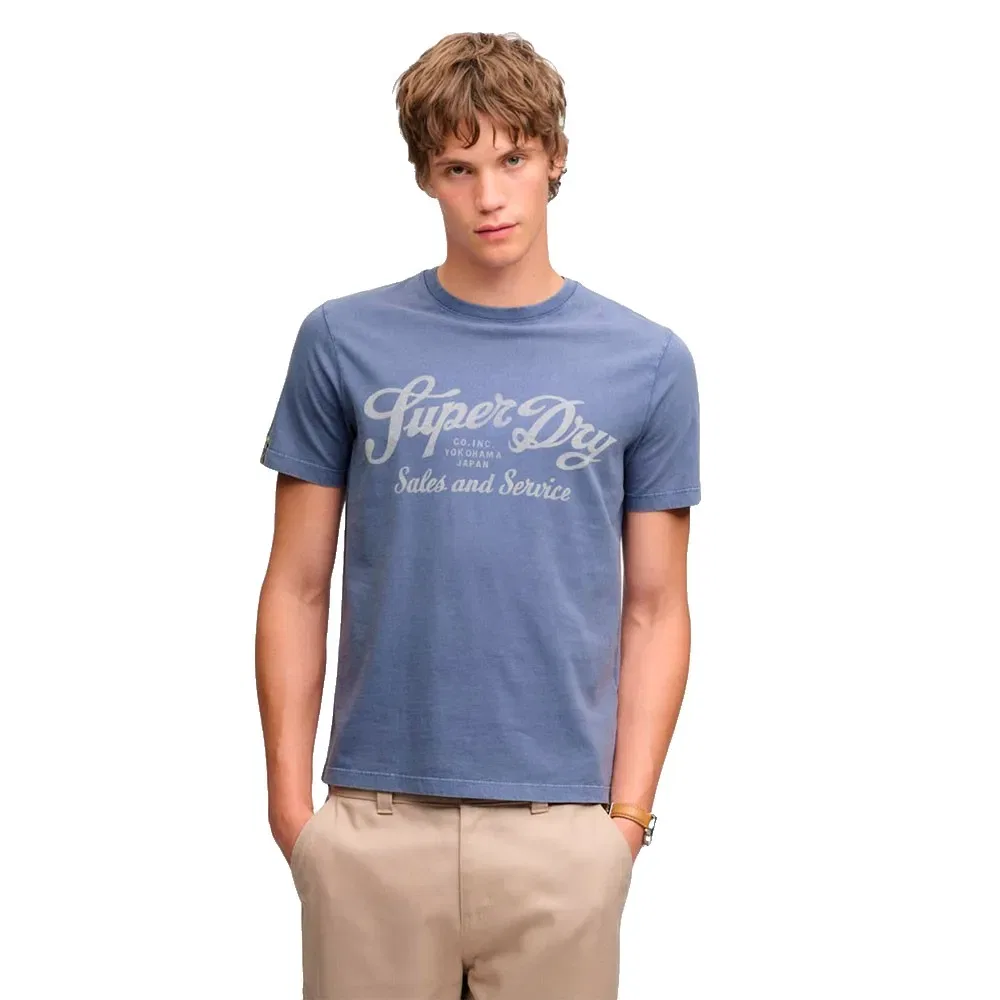 Мужская футболка с коротким рукавом Vintage Script Superdry, Blue