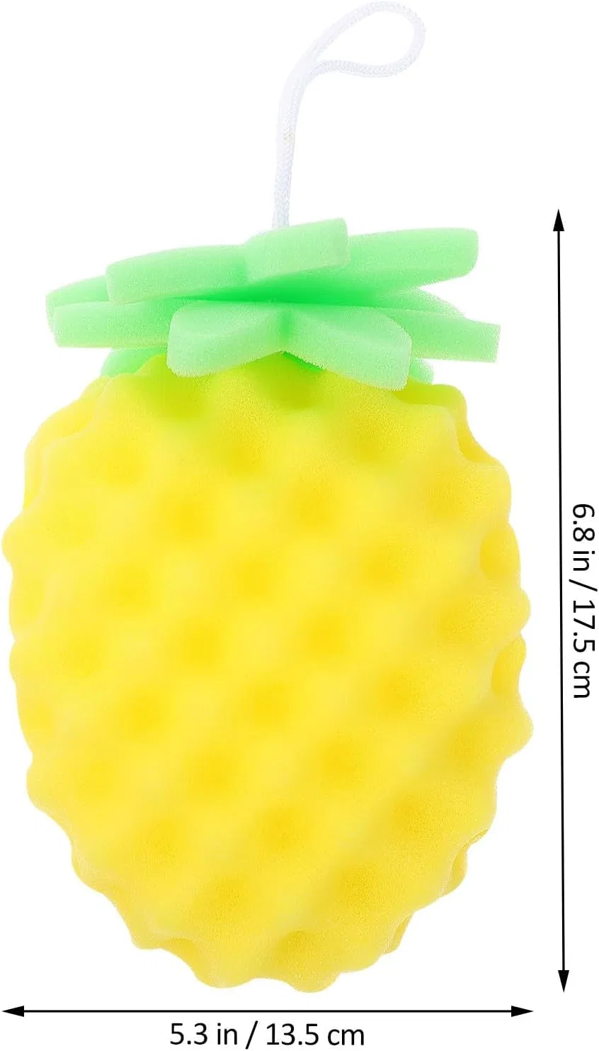 Детская банная губка-ананас, Amosfun, 1 шт, 17.5x13.5x4.5 см, Gelb — фото 2