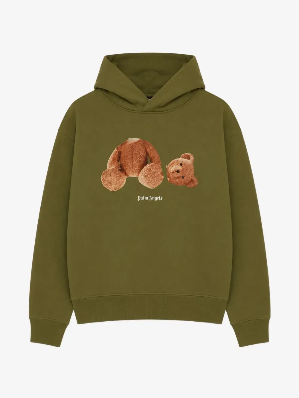 Худи с принтом медведя Palm Angels Kids, зеленый