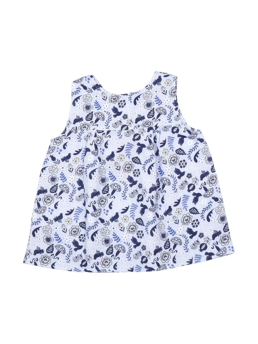 Туника Walkiddy 'Walkiddy - Blue Birds and Flowers Tunic' синего цвета