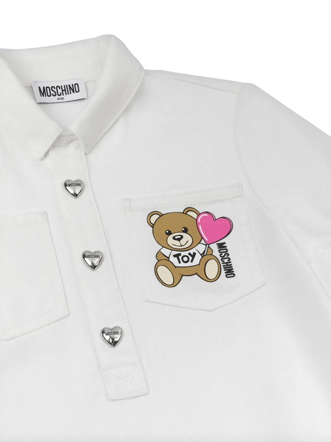 Платье из 100% хлопка Moschino, белый — фото 3