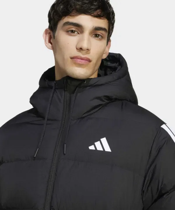 Пуховик с капюшоном Climawarm 3-полосный, Adidas, черный — фото 3