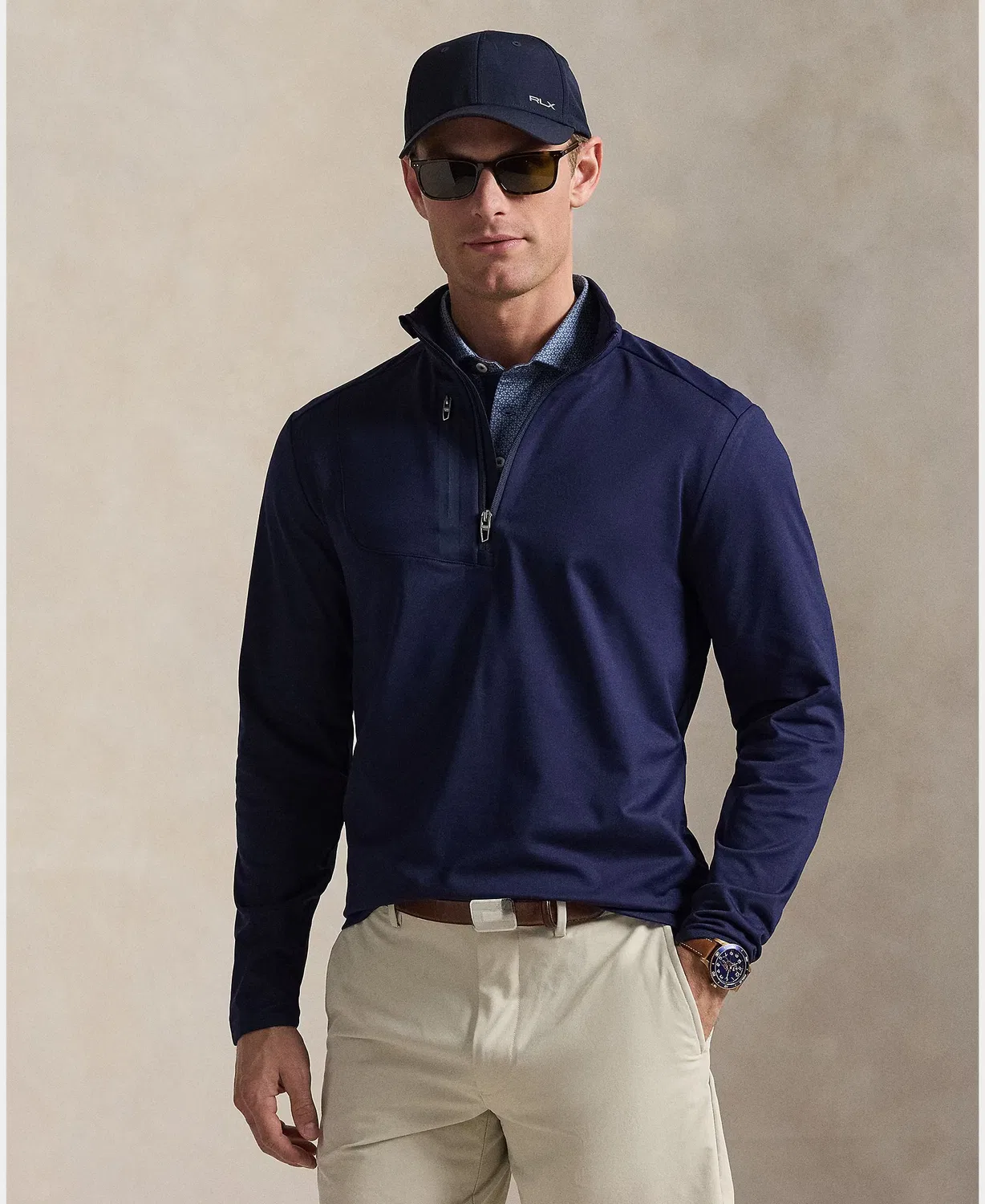Мужский джемпер трикотажный, Elástico Classic Fit, Ralph Lauren, Azul grisáceo