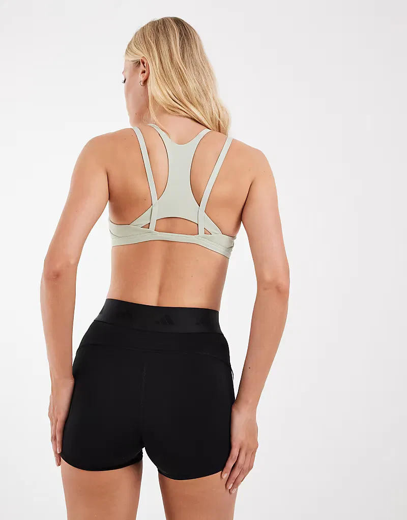 Бюстгальтер Adidas Performance Optime для тренировок с легкими поддерживающими лямками, Halo Green — фото 4