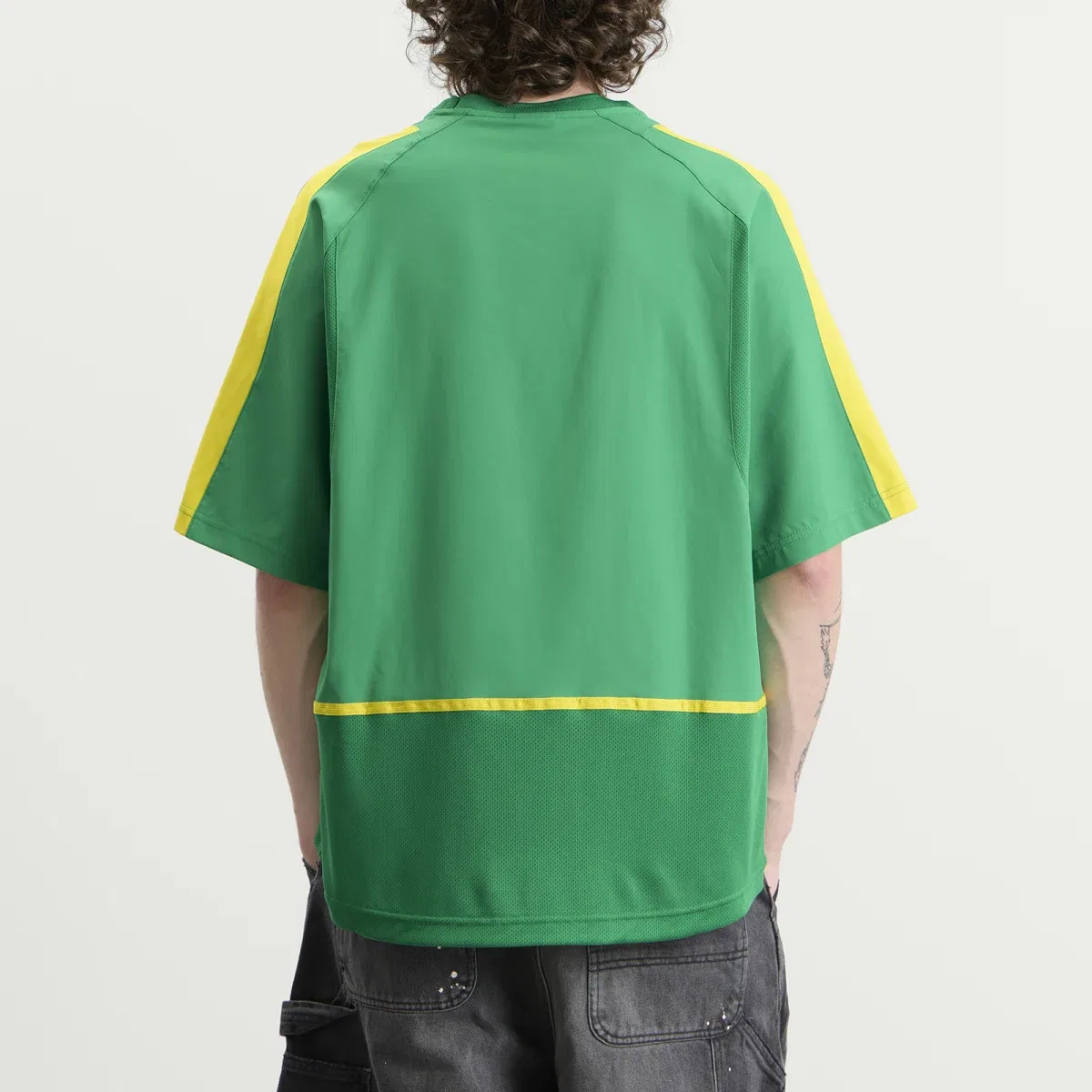 Футболка футбольная с сетчатыми вставками Ymh football jersey Nike, Court Green Lightening & Safety Orange — фото 3