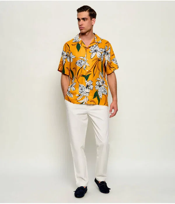 Мужская рубашка из льна Resort Tommy Hilfiger, Arancione — фото 2