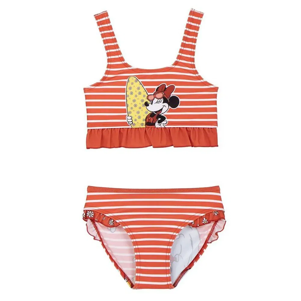 Детские плавки для девочек с принтом Minnie Mouse Disney, Red