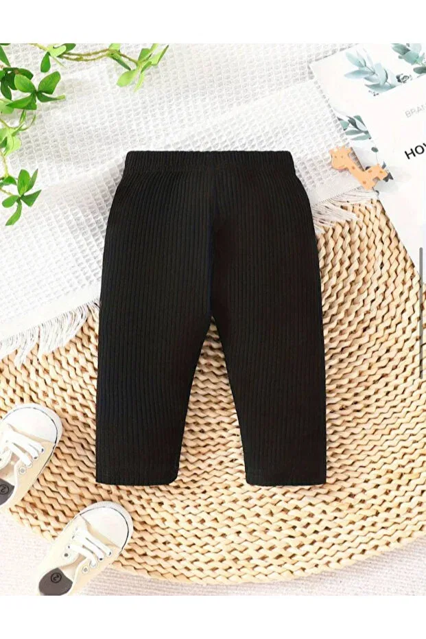 Детские леггинсы для девочек хлопковые Eymwes, Siyah — фото 2