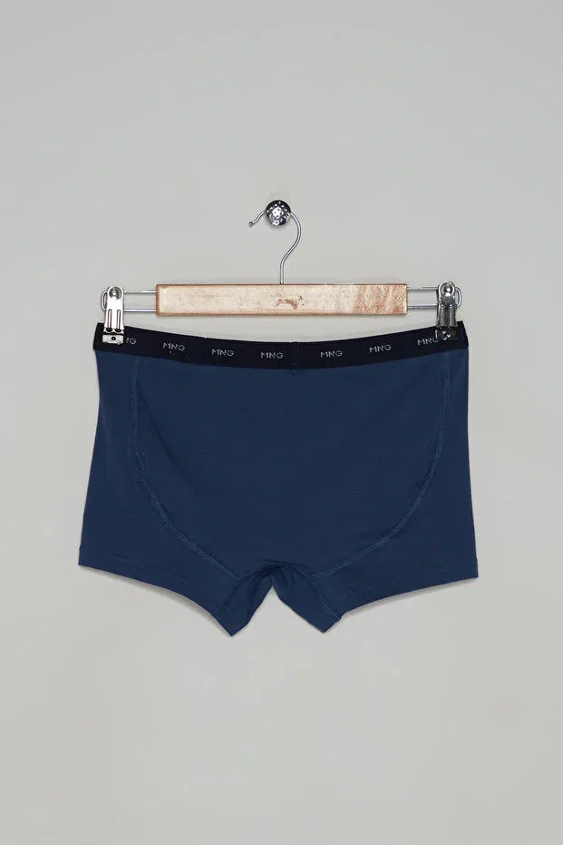 Детские шорты-боксеры для мальчиков однотонные Mango Kids, Navy Blue — фото 3