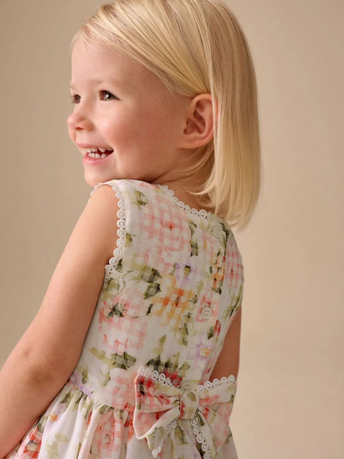 Платье для девочек Prom Dress с цветочным принтом Next, Pale Pink — фото 4