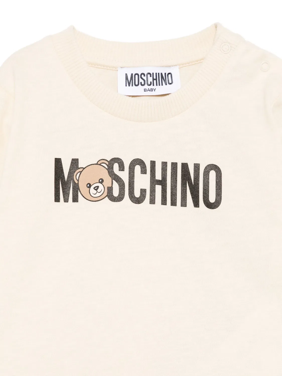Футболка с длинным рукавом и логотипом медвежонка Moschino, нейтральные — фото 3