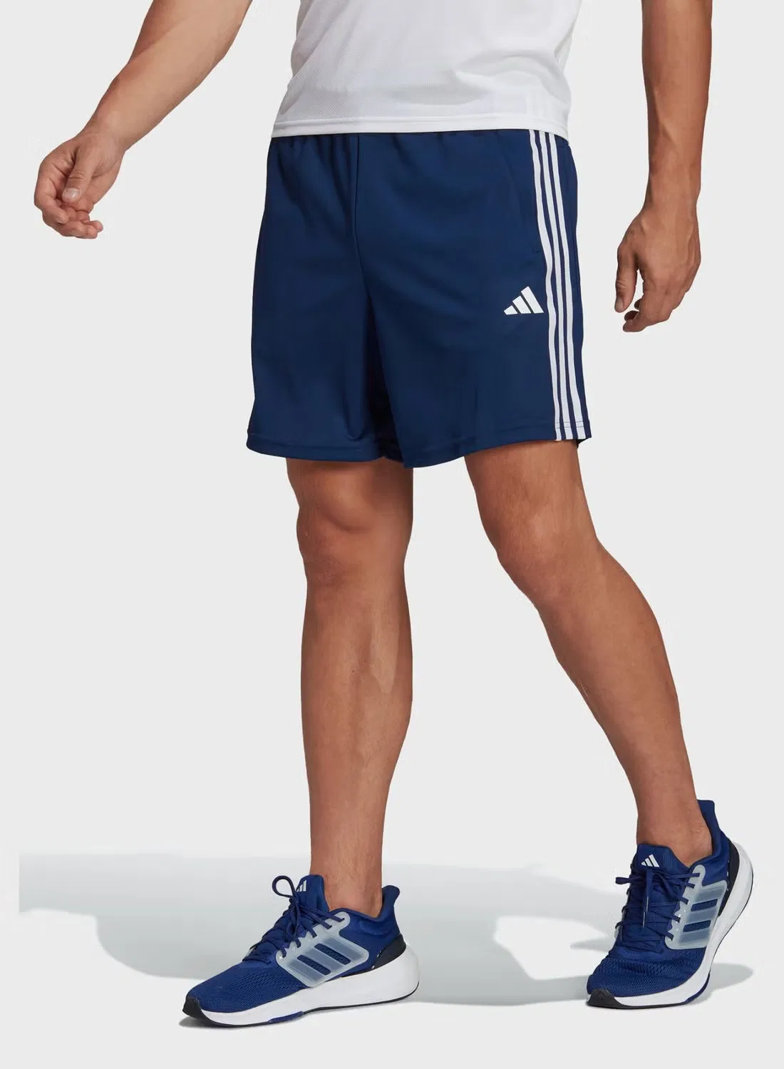 Шорты тренировочные с принтом 3-Stripes Adidas, белый