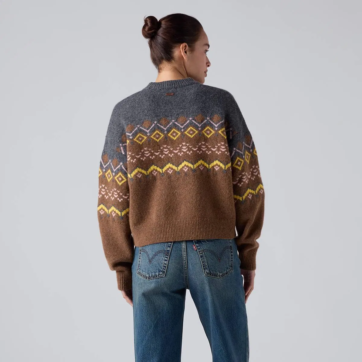 Свитер с круглым вырезом Charlotte Fairisle Levi's, Camel Heather - Multi-Color — фото 4