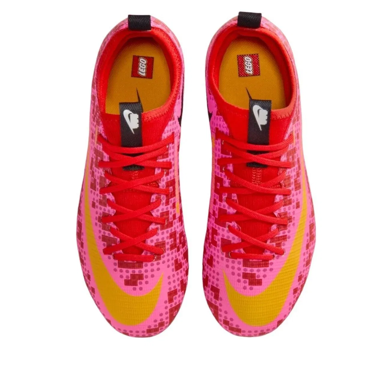 Детские кроссовки для футбола с шнуровкой Nike Mercurial Vapor Rush Red University Gold, Красный — фото 3