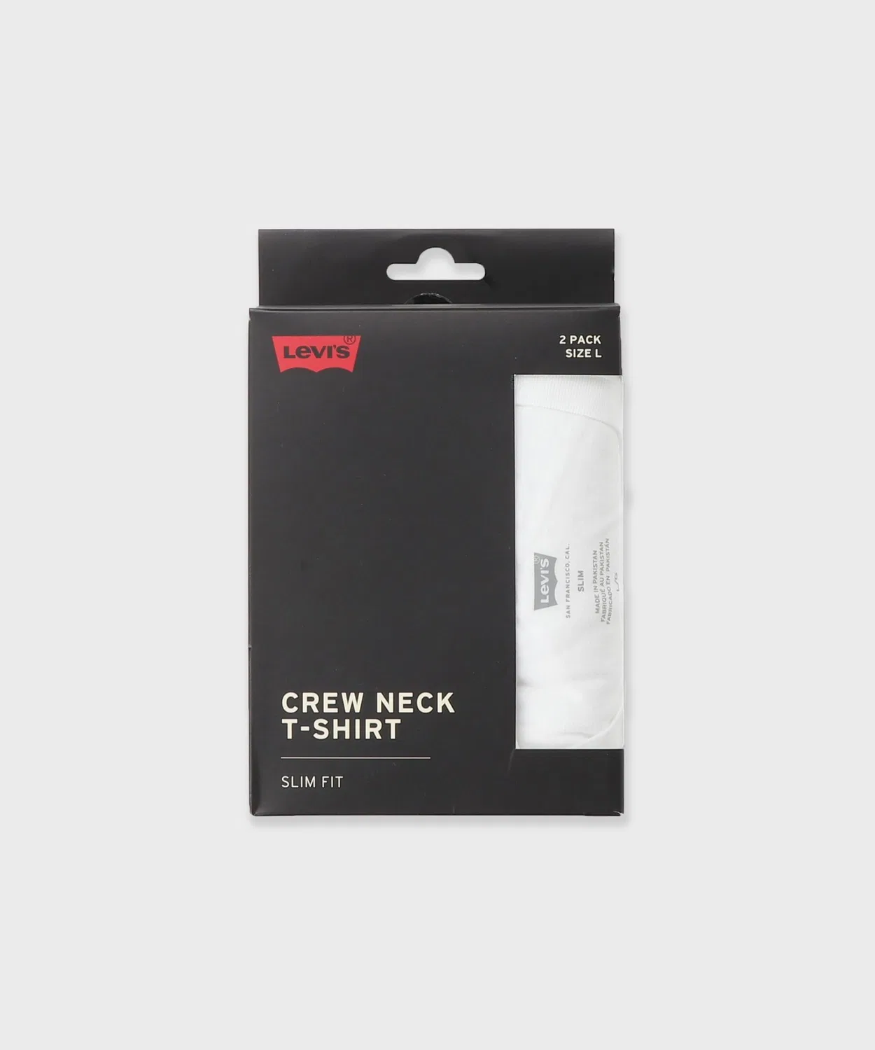 Мужское/Женское футболка с коротким рукавом, комплект из 2 штук, Slim 2PK Crewneck Levi's, Black — фото 2